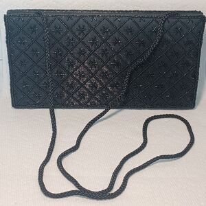 Preston & York Beaded Black Clutch or Strap Bag